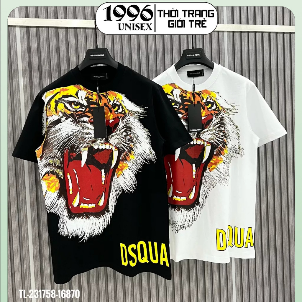 (Đẹp) Áo Thun Hổ Vàng DSQ ❤ Áo Phông Cotton Dày Dặn Dáng Rộng Nam Nữ NVA437