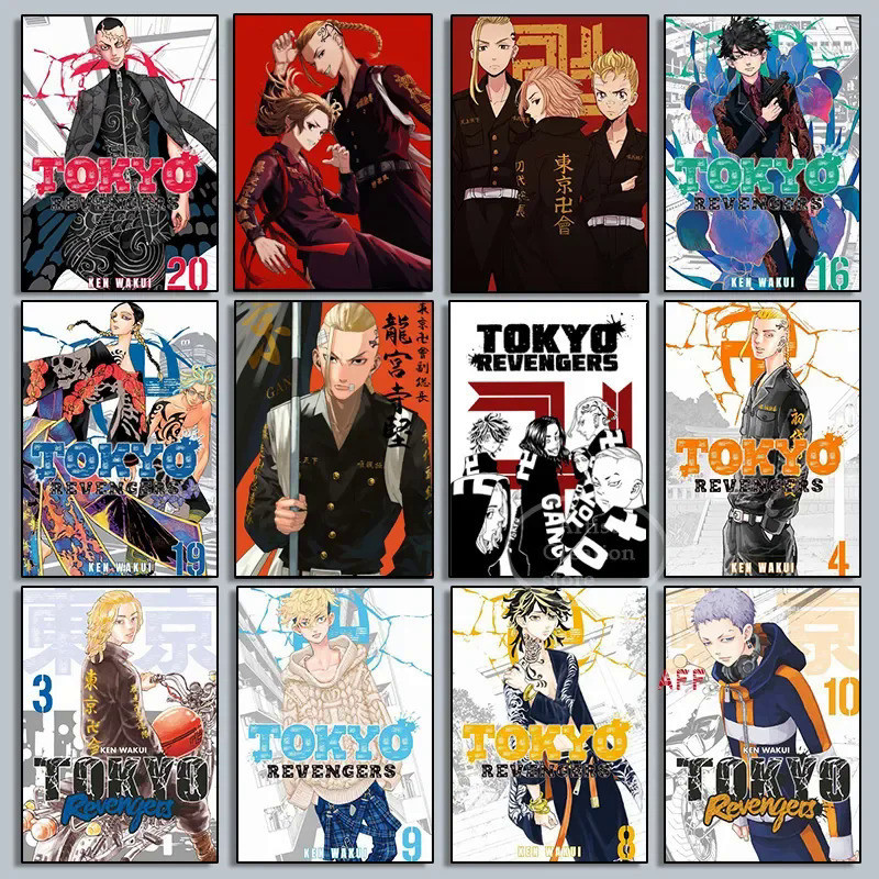 Poster Canvas Nghệ Thuật Tokyo Revengers - Trang Trí Tường Anime Đen Trắng Hiện Đại Cho Phòng Ngủ &amp; Nhà WMA3