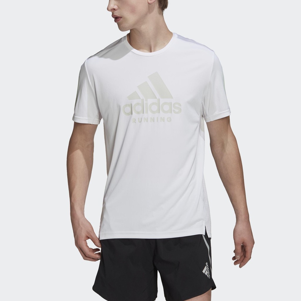 Adidas Chạy Áo Thun Ngắn Tay Chạy Bộ Graphic In-Line AEROREADY Own the Run Nam trắng HA4316