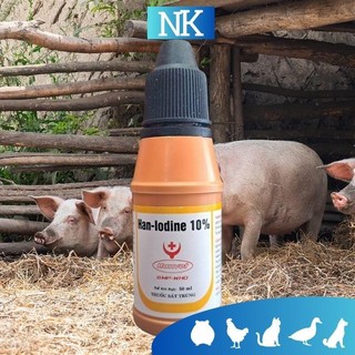 Sát trùng Han-Iodine 10% sát trùng vệ sinh chuồng trại, lồng nuôi, sát trùng vết thương hiệu quả chai 50ml
