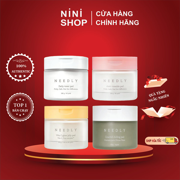 Toner Pad Cấp Ẩm, Dưỡng Sáng, Kiềm Dầu, Làm Dịu Needly Daily Toner, Vita C Glow Jelly, Anti-Trouble,