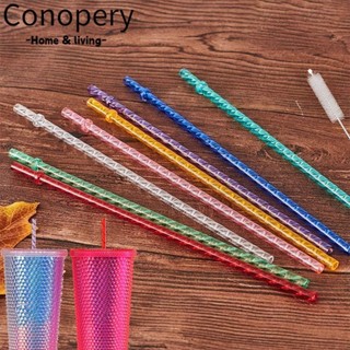 Conopery Ống hút ECOZEN, Ống hút uống nước bằng nhựa nhiều màu có thể tái sử dụng, Đồ dùng dự tiệc sáng tạo có khóa tái chế ống hút đường kính lớn cho trẻ em