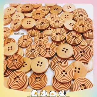 Cúc gỗ trang trí có viền 20mm (1 cái)