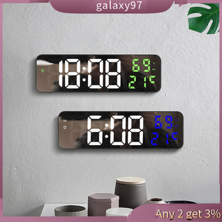 Galaxy Led Đồng hồ treo tường kỹ thuật số Màn hình lớn Treo tường Thời gian Nhiệt độ Hiển thị độ ẩm Đồng hồ báo thức điện tử
