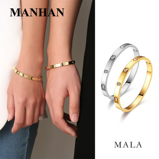MAYEBE LAVEND bracelet with titanium inlaid zircon, Korean style simple men and women