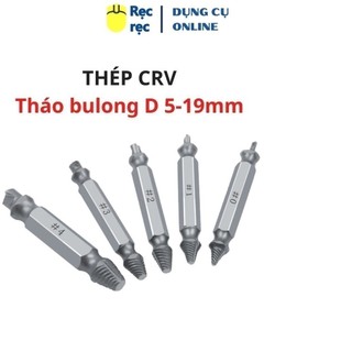 Bộ 5 mũi khoan lấy ốc vít gãy, tháo ốc vít toét đầu - Đường kính từ 5-19mm - Thép HSS