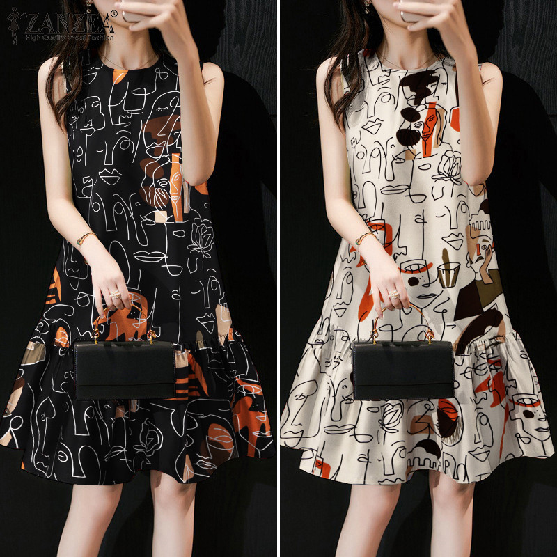 Váy thời trang không tay đuôi cá cổ điển ZANZEA dành cho nữ | BigBuy360 - bigbuy360.vn