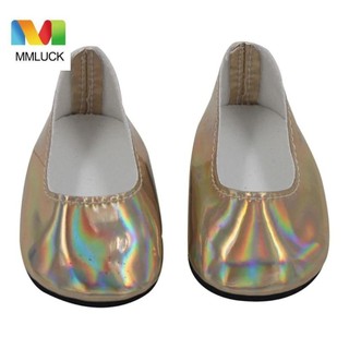 Giày búp bê da PU MMLUCK, Giày bóng Mini màu trắng bóng, Trang trí búp bê Da PU dễ thương 1 đôi Giày búp bê tái sinh Búp bê đất sét
