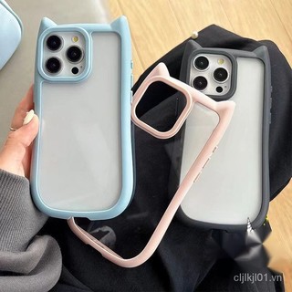 Ốp tai mèo mềm mại chống sốc silicon cao cấp cho iPhone 11 12 13 14 15 Pro Max Ốp lưng thời trang đẹp mắt bảo vệ màn hình và lưng điện thoại thumbnail giá rẻ