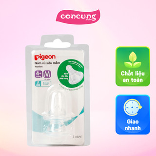 Núm vú siêu mềm thay bình sữa Pigeon size M 4M+