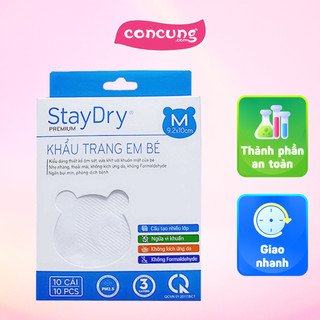 Khẩu trang trẻ em StayDry Size M - Trắng