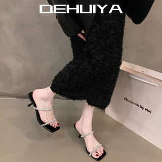 DEHUIYA Giày Cao Gót nữ Mũi Nhọn giày nữ SANDAL Nhẹ Phối màu tinh tế Đàn hồi Dễ dàng phối đồ FGL2450YWF 22Z240526
