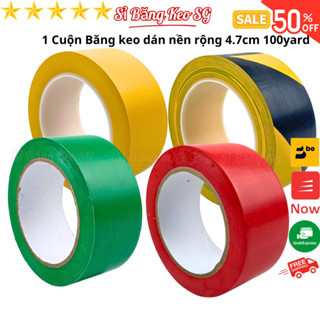SKU74 - 1 Cuộn băng keo dán nền nhiều màu, băng dính dán sàn rộng 4.7cm, dài 33 mét - Sỉ Băng Keo SG