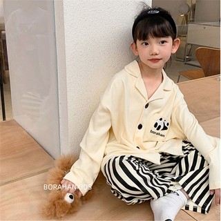 Hàn Quốc Bé Trai Hàn Quốc Bé Gái Nhà Quần Áo Thu Đông Trẻ Em Bé Dài Tay Cardigan Phong Cách Mới Nhỏ Vừa Trẻ Em Hai Mảnh