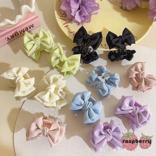 (PBY🍓🍓) Tinh Tế Satin Bướm Nút Thắt Tóc Móng Vuốt Kẹp Tóc Phong Cách Công Chúa Kẹp Tóc Phụ Kiện Tóc