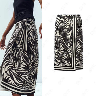 Zara Sản phẩm mới Tất cả các trận đấu Tính khí ôm vừa vặn Quạt cạp cao in hình sáo 9878109