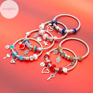 K2nightfee Thời Trang Đơn Giản Pandora Kính Đá Quý Hạt Khóa Chìa Khóa Tình Yêu Treo Vòng Tay Ánh Sáng Vintage Lắc Tay Nữ Trang Sức Quà Tặng VN