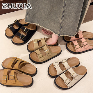 Dép đế dày Birkenstocks dành cho nữ mùa hè mặc ngoài trời đế mềm dép phẳng đa năng