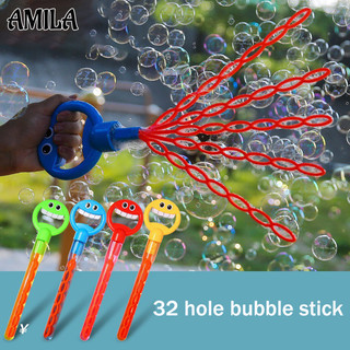 Cây đũa thần bong bóng trẻ em Mặt cười dễ thương mới 32 lỗ để rút lại và mở Bong bóng thổi Đồ chơi bé gái