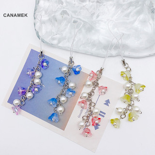 Canamek Thời Trang Lily Of The Valley Hoa Ngọc Trai Điện Thoại Quyến Rũ Thời Trang Tinh Tế Móc Khóa Phụ Kiện Dành Cho Nữ Bé Gái Túi Trang Trí Mặt Dây Chuyền Quà Tặng CSF