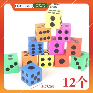 Xúc xắc xốp to và nhỏ cho bé chơi trò chơi 3cm/6,3cm giáo cụ dạy học- English For Kid