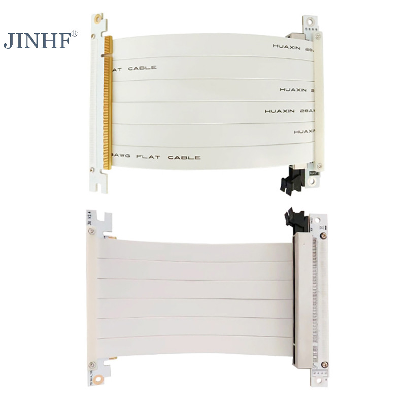 Jinhf PCIE 3.0 X16 Riser Cáp Tốc Độ Cao Linh Hoạt Hai Mặt 180 Độ GPU Cáp Nối Dài Cho RTX 4090 4080 4