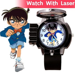 Đồng hồ trẻ em Thám tử Conan Laser Đồng hồ hoạt hình trẻ em Đồng hồ điện tử chống nước Kính thiên văn ngắm nhìn cho trẻ em