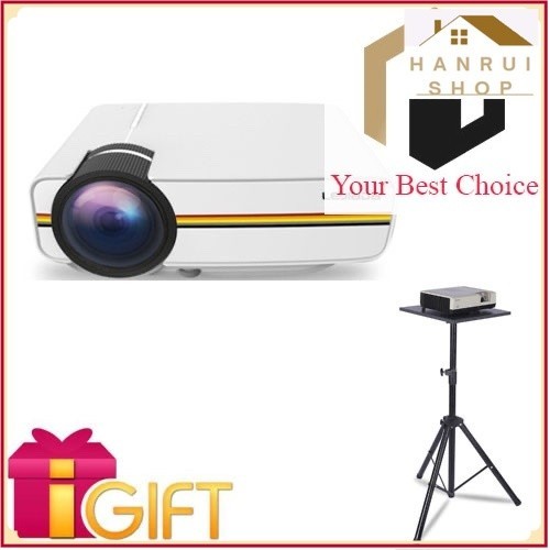 [HÀNG HOT] Máy chiếu mini YG400 Plus độ sáng cao + tặng bàn kê máy chiếu 1m8 ❤️Hanrui Shop❤️