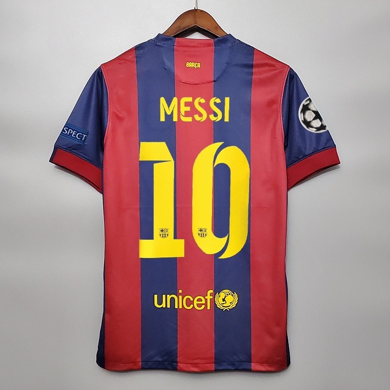 Retro 14 15 Áo Bóng Đá Barcelona NEYMAR JR MESSI Vintage Nam Áo Sơ Mi Bóng Đá