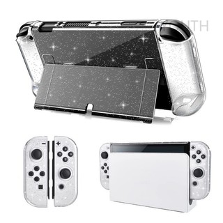  Vỏ bảo vệ trong suốt Switch oled Sparkling Star Crystal shell Host Hard Case có giá đỡ Chất liệu PC