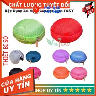 Hộp đựng tai nghe cáp sạc tròn Foxy Kiểu Dáng Tròn Nhỏ Nhắn – Chất liệu cao cấp -TX57