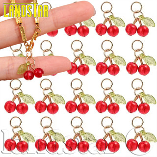 Đồ trang trí DIY trái cây tinh tế - Bùa thủy tinh anh đào nhỏ 3D - Dành cho vòng cổ bông tai - 2 / 10 Mặt dây chuyền anh đào đỏ - Phụ kiện làm đồ trang sức