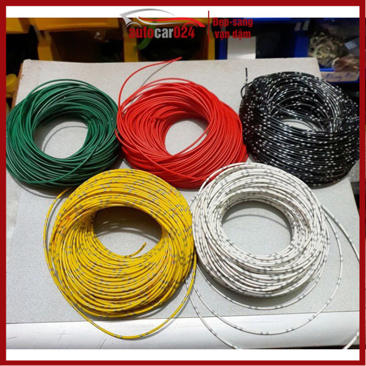 Cuộn 50 mét dây điện nhật lõi đồng 0.3mm, 0.5mm, 0.85mm, 1.25mm, 2mm