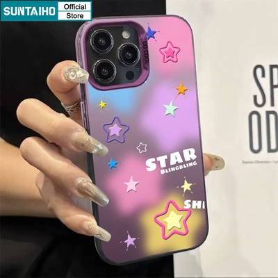 Suntaiho Chất Lượng Cao Họa Tiết Ngôi Sao Ốp lưng Iphone 16 15 14 13 12 11 Pro Max TPU Silicon Mềm Cao Cấp Chống Sốc Ốp Lưng