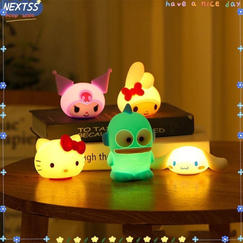 Nextss Phòng Ngủ Đèn Ngủ, Silicone Anime Hoạt Hình Đèn Ngủ, Dễ Thương My Melody Cinnamoroll Light Night Nhân Vật Đồ Chơi Kuromi Đèn Ngủ Trang Trí Nhà Cửa