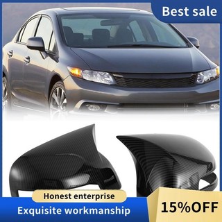 Ô Tô Sợi Carbon Bò Sừng Chiếu Hậu Bên Kính Gương Bao Viền Khung Bên Gương Mũ Cho Xe Honda Civic 9Th 2012-2015