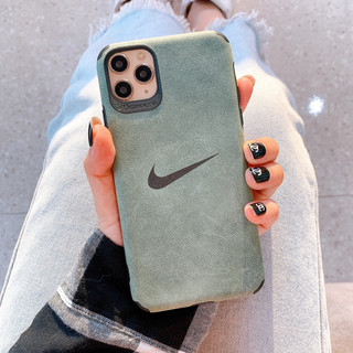 Ốp lưng da lộn họa tiết nike - nền xanh - r110