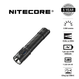 Đèn pin edc nitecore mh12 pro độ sáng 3.300 lumens tầm chiếu xa 505m pin sạc 21700 5300mah usb-c