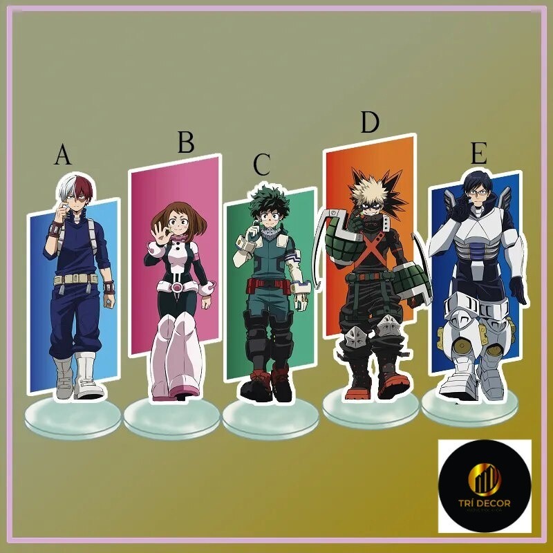 Mô hình Standee Anime Stand My Hero Academia Iida Tenya Uraraka Ochako Acrylic Phụ kiện trang trí để