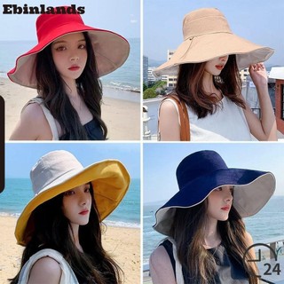 Mũ Xô EBINLANDS, Mũ Đi Biển Hai Mặt Lớn, Mùa Xuân Hè Di Động Chống Tia UV Có Thể Gập Lại Mũ Chống Nắng Nam Nữ