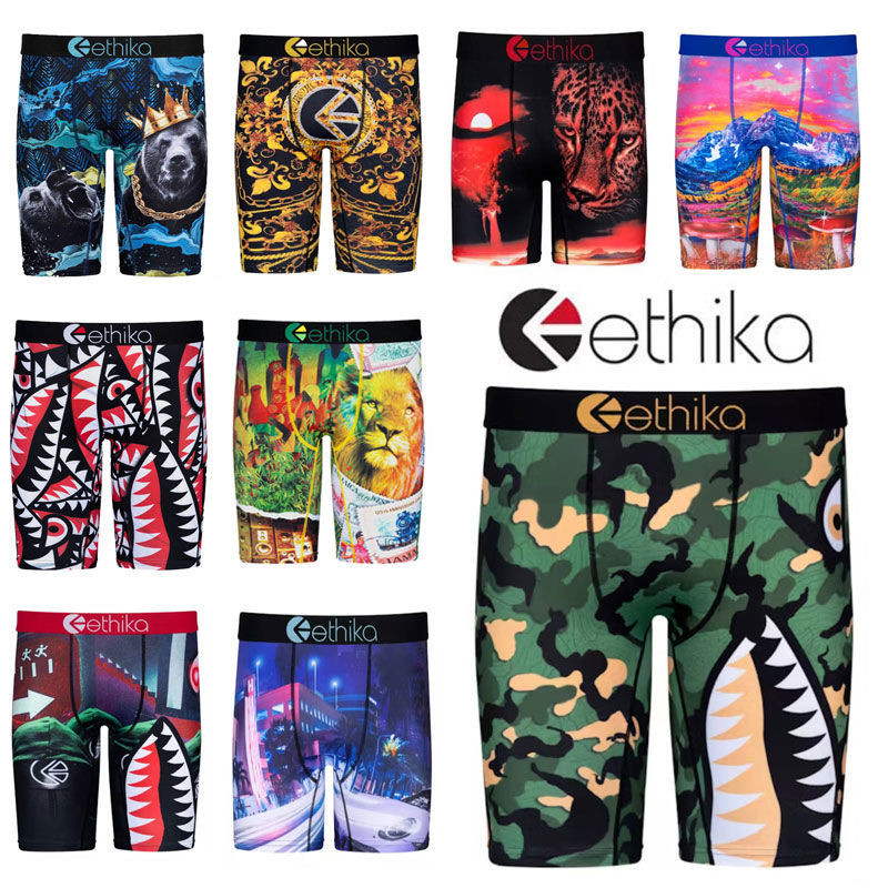 Ethika Dạo Phố Quần Lót Nam Boxer Mở Rộng In Hình Quần Short Thể Thao Mỹ Nhanh Khô Thoáng Khí Quần L