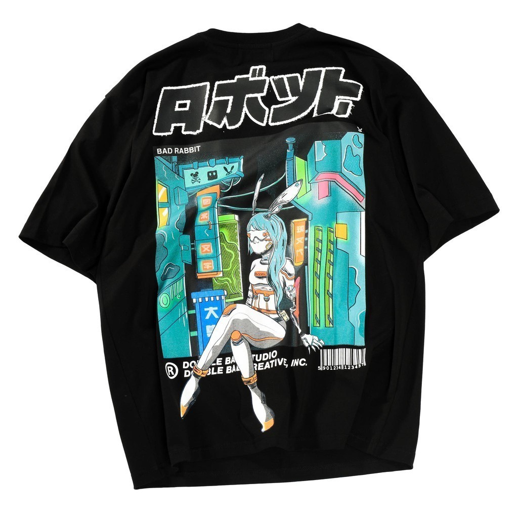 【COD】 Áo Thun Unisex Bad Rabbit 100% Cotton RABBIT CYBER