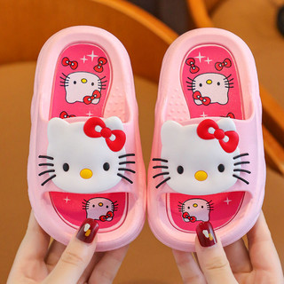 Hoạt hình dễ thương kt cat girl dép trẻ em bé gái đế dày trong nhà nam dép dép mùa hè