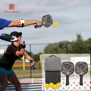 Bộ HILABEE, Vợt Pickleball 2 Vợt 4 Pickleballs và Túi đựng Comfort Grip, Vợt Pickleball di động