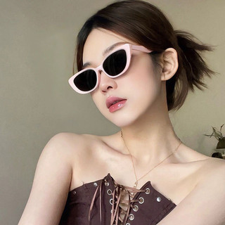 Ins Đơn Giản Nhỏ Có Khung Kính Mát Vintage Tam Giác Mát Mắt Mèo Hồng Biên Giới Mùa Hè Nữ Phụ Kiện Thời Trang