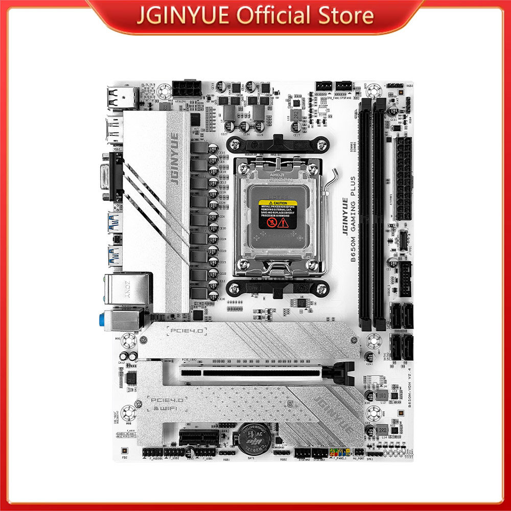 Bo mạch chủ JGINYUE AM5 hỗ trợ bộ xử lý CPU dòng AMD Ryzen 7000 DDR5 kênh kép Bộ nhớ RAM M-ATX B650M