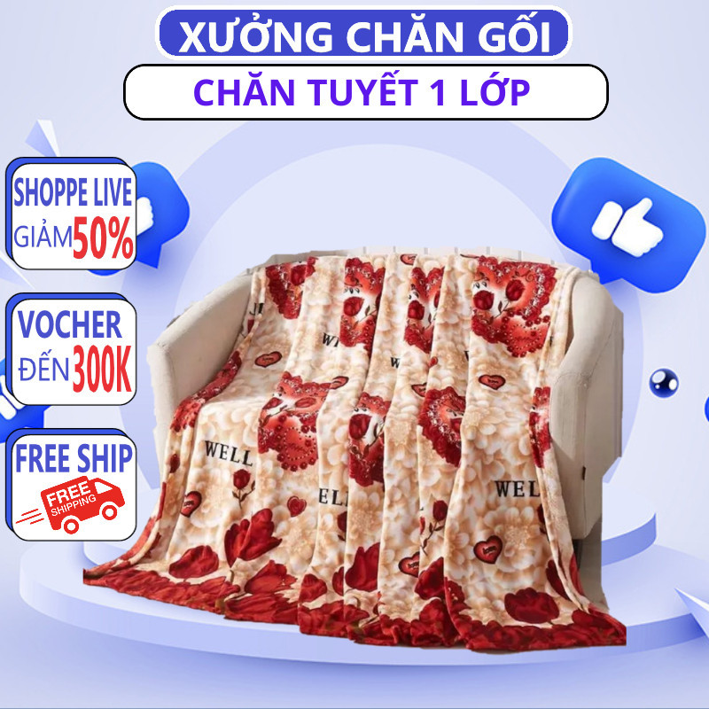 [ GIÁ TẠI XƯỞNG ] Chăn mền lông tuyết 1.6x2m cotton mỏng mềm mịn ấp áp gọn nhẹ cao cấp - CHĂN CHIẾU TG