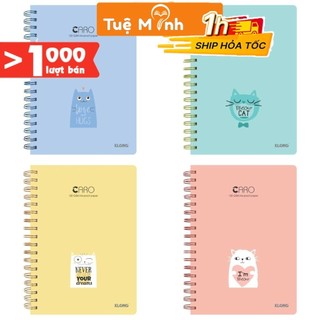 Sổ Klong B5 200 trang VPPTUEMINH caro 5x5 Ms 297 [Chọn Màu] lò xo kép bìa màu Pastel - Sổ tập Klong