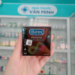 Bao cao su Durex Performa kéo dài thời gian, size 52mm, 3 bao/hộp)