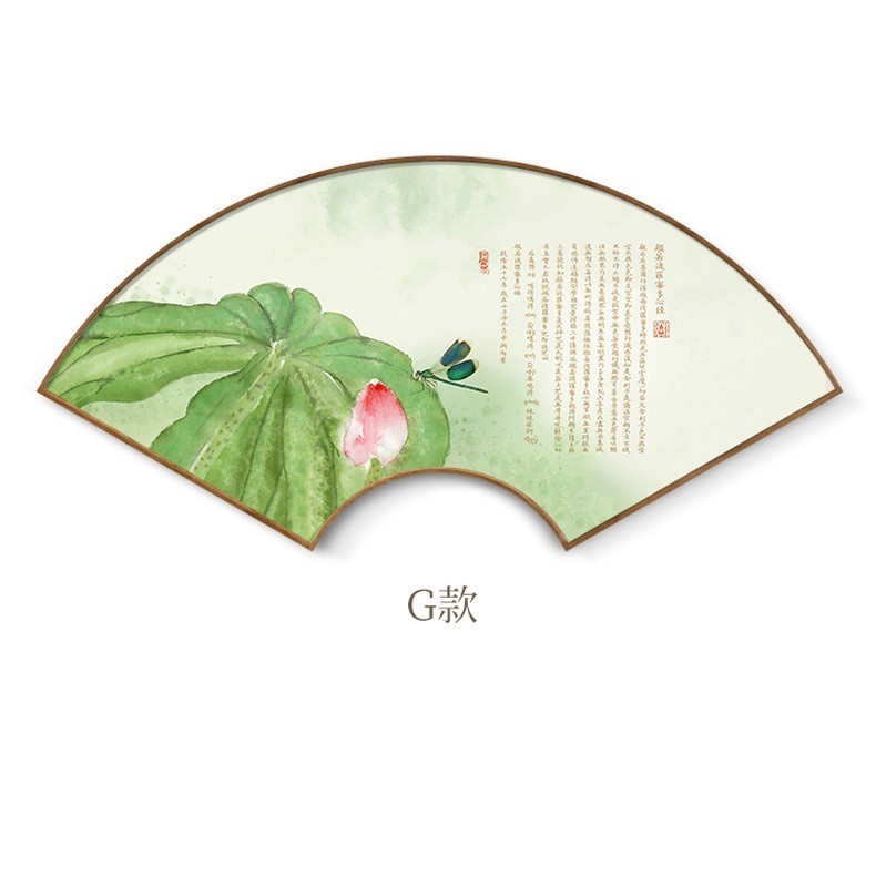 Tranh hình quạt treo tường decor trang trí phòng khách phòng trà đạo quán chay nhiều mẫu size to trá